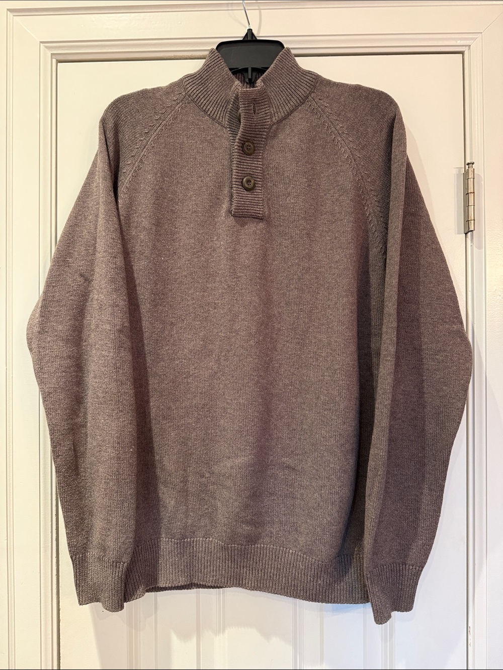 UNTUCKit Men's Taupe Crewneck Button Pullover